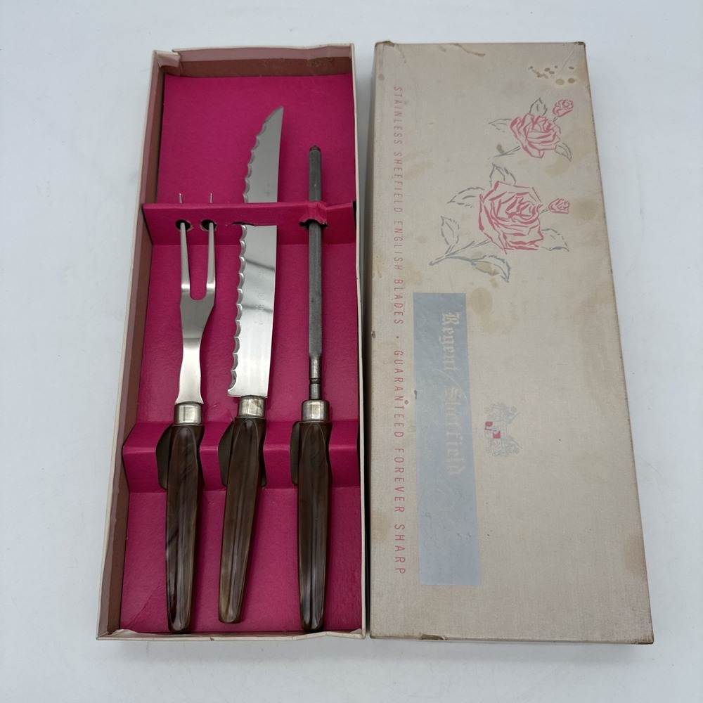 VGT‎ Regent Sheffield Cutlery Set Guaranteed Forever Sharp Stainless Steel NOS